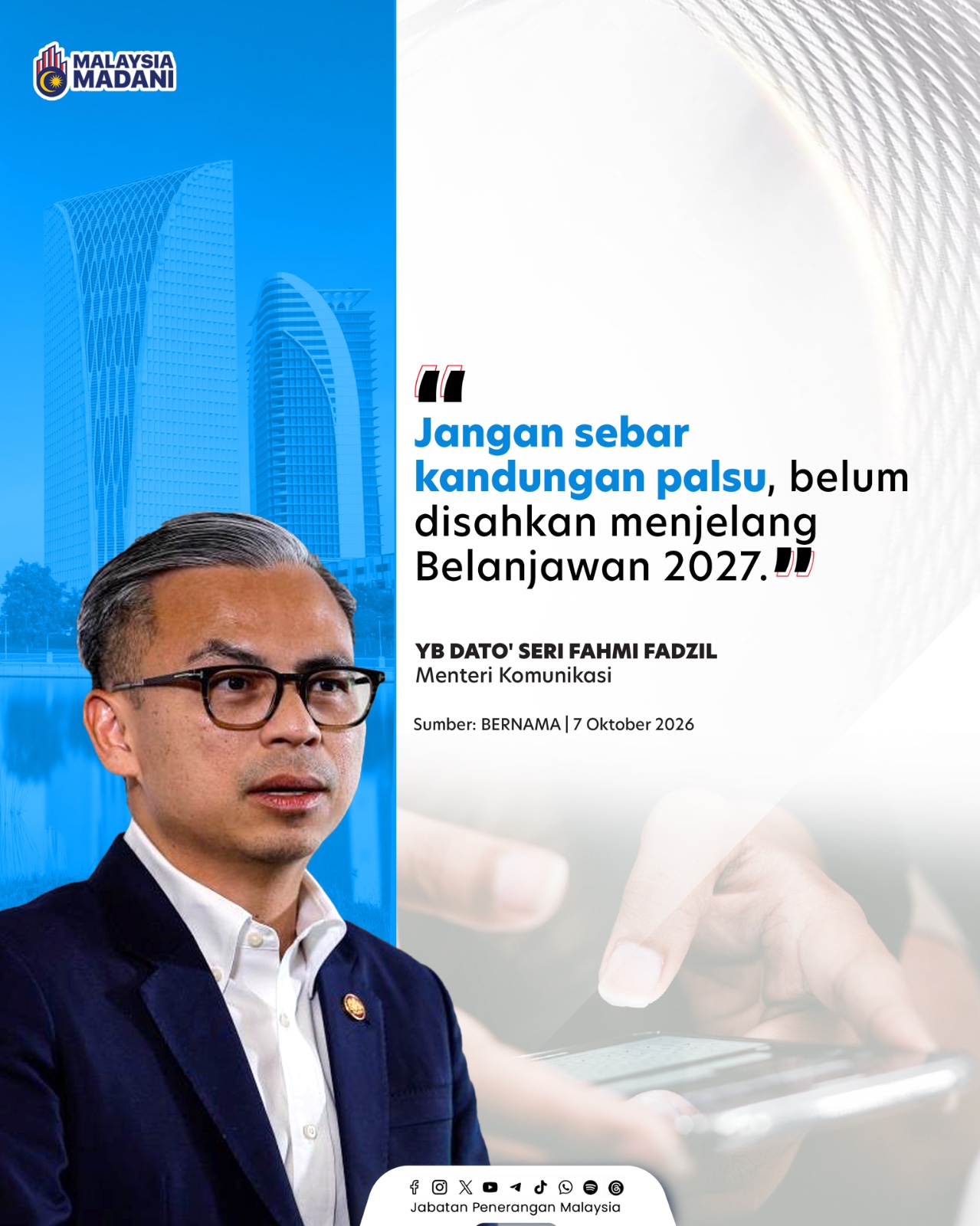 JANGAN SEBAR KANDUNGAN PALSU BELANJAWAN 2027