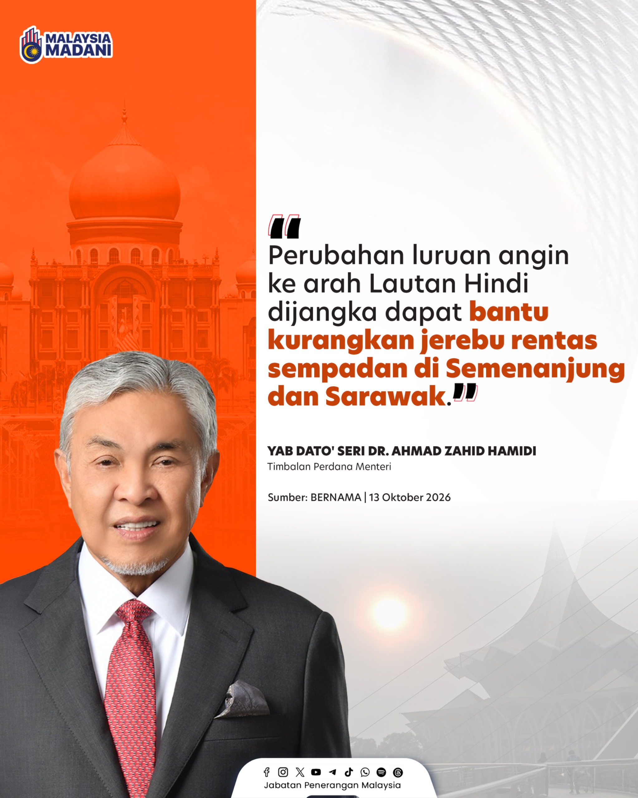 PERUBAHAN LURUAN ANGIN KURANGKAN JEREBU