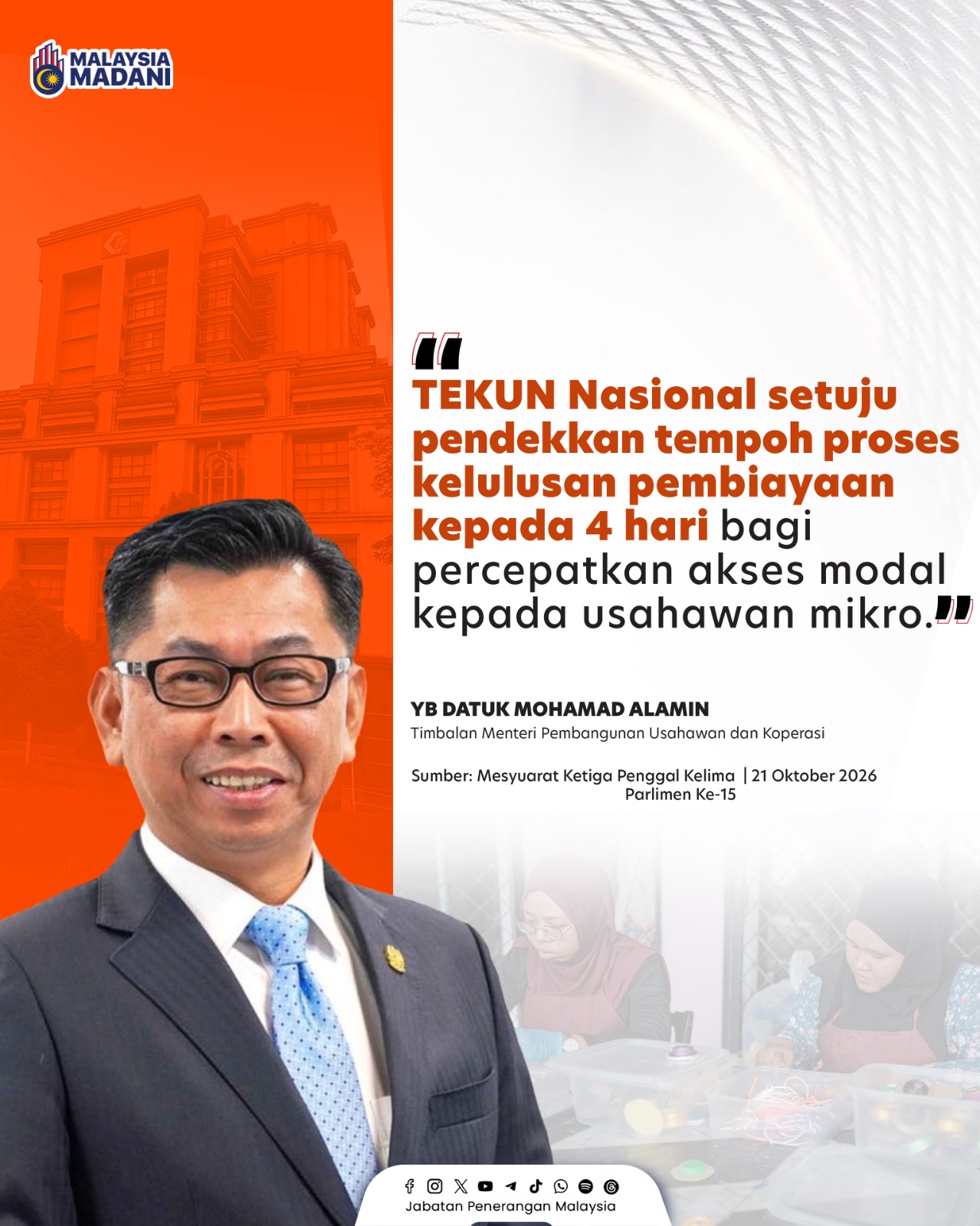 PERCEPAT AKSES MODAL TEKUN KEPADA USAHAWAN MIKRO