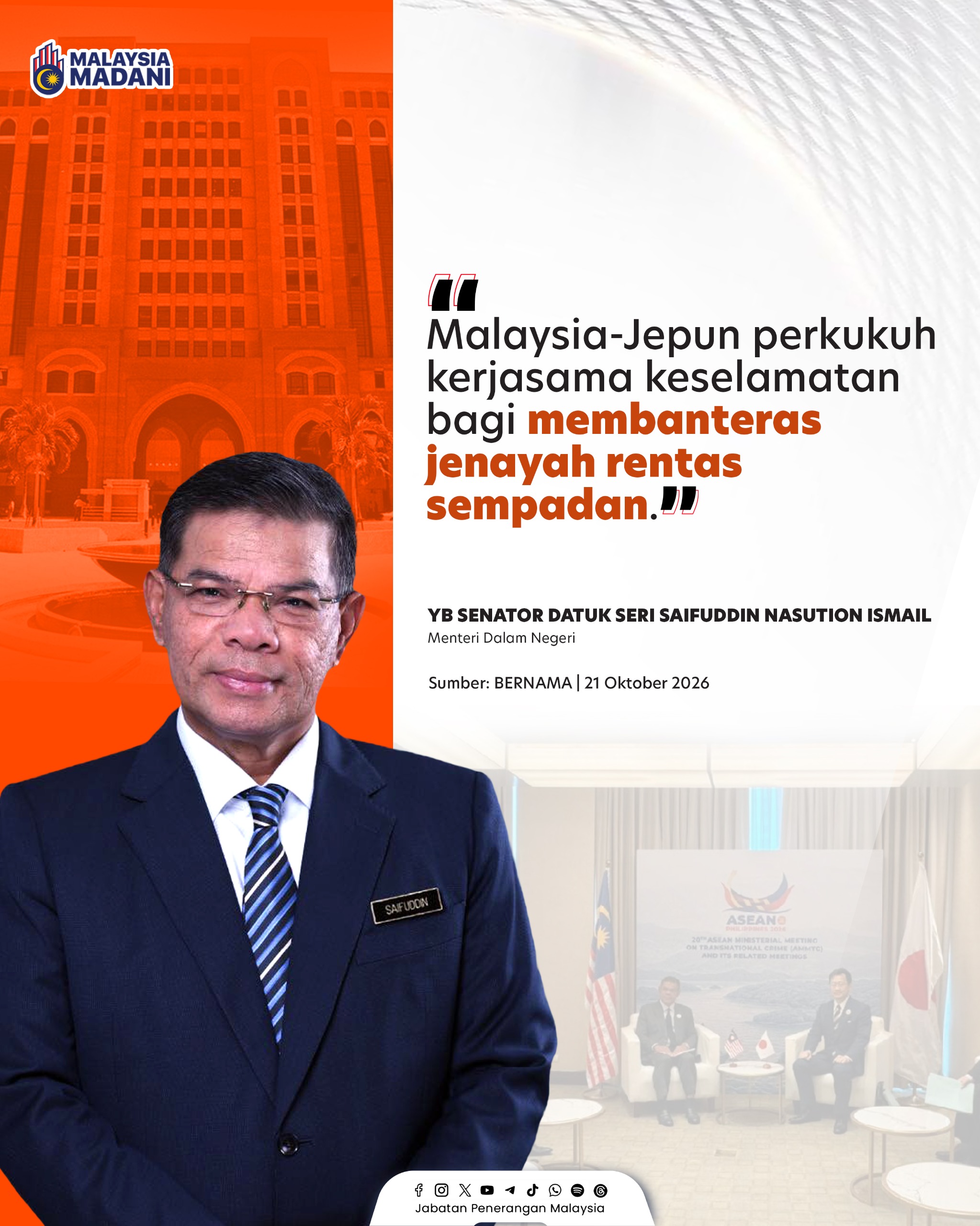 MALAYSIA-JEPUN PERKUKUH KERJASAMA