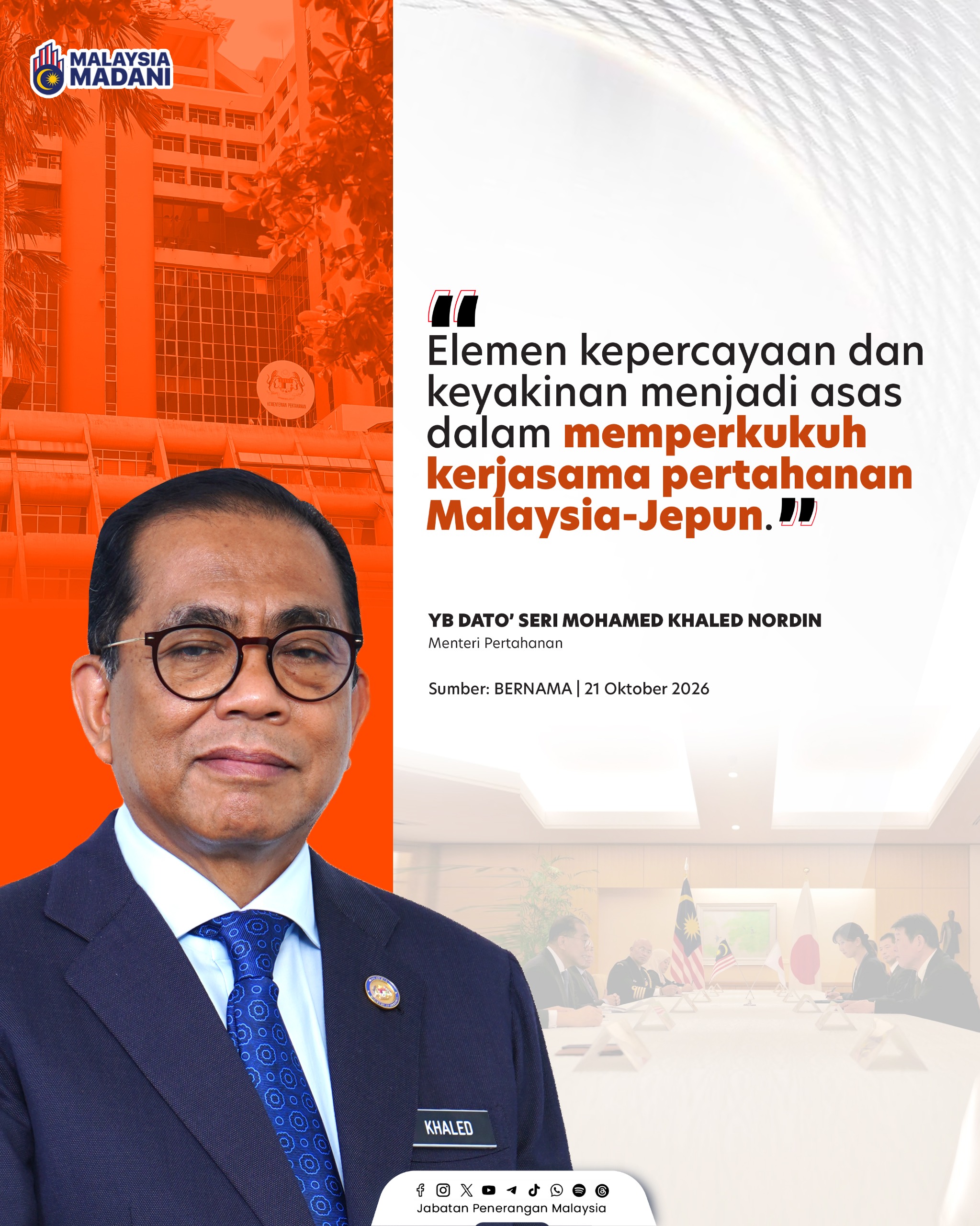PERKUKUH KERJASAMA PERTAHANAN MALAYSIA-JEPUN