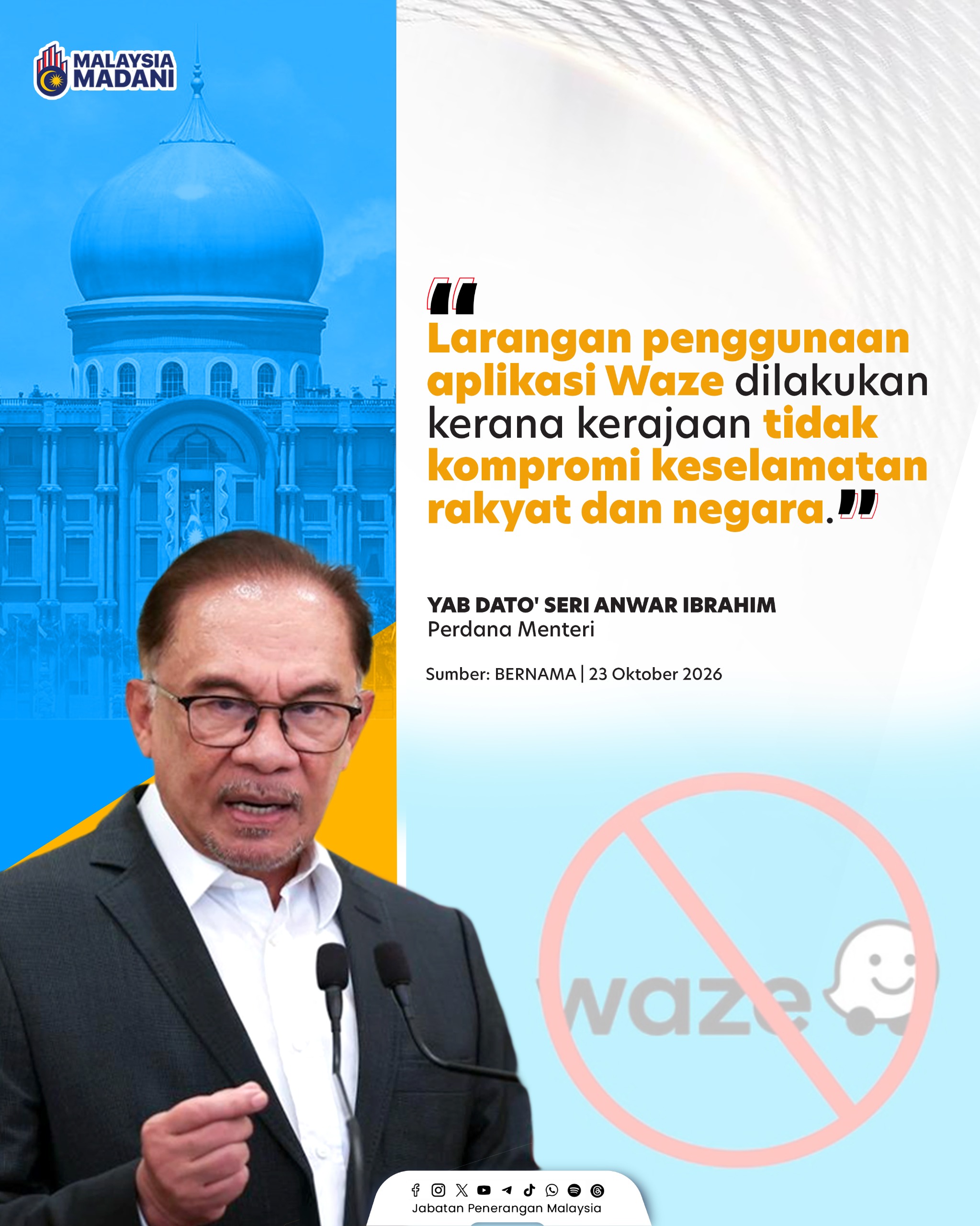 LARANGAN PENGGUNAAN APLIKASI WAZE
