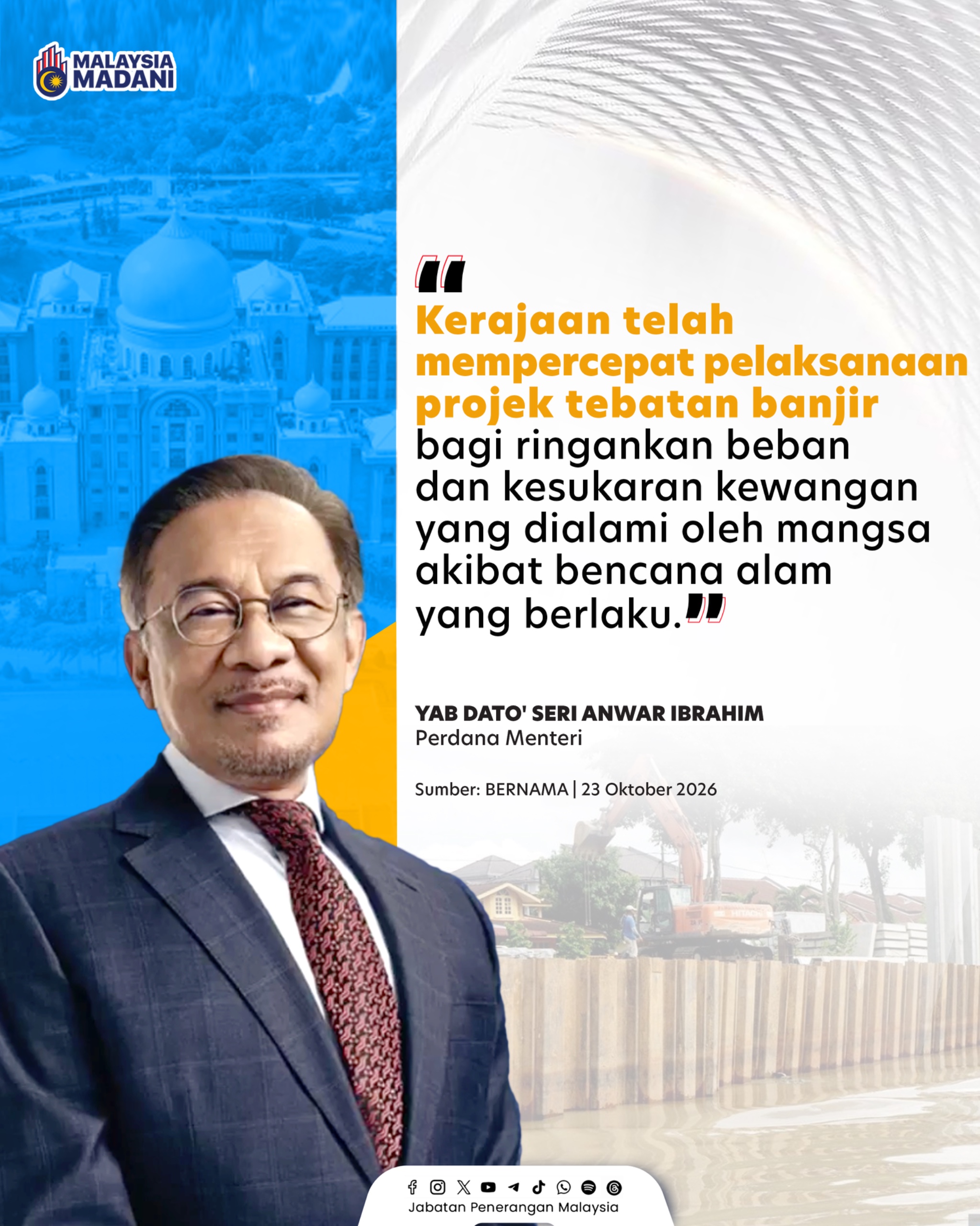 PERCEPAT PROJEK TEBATAN BANJIR